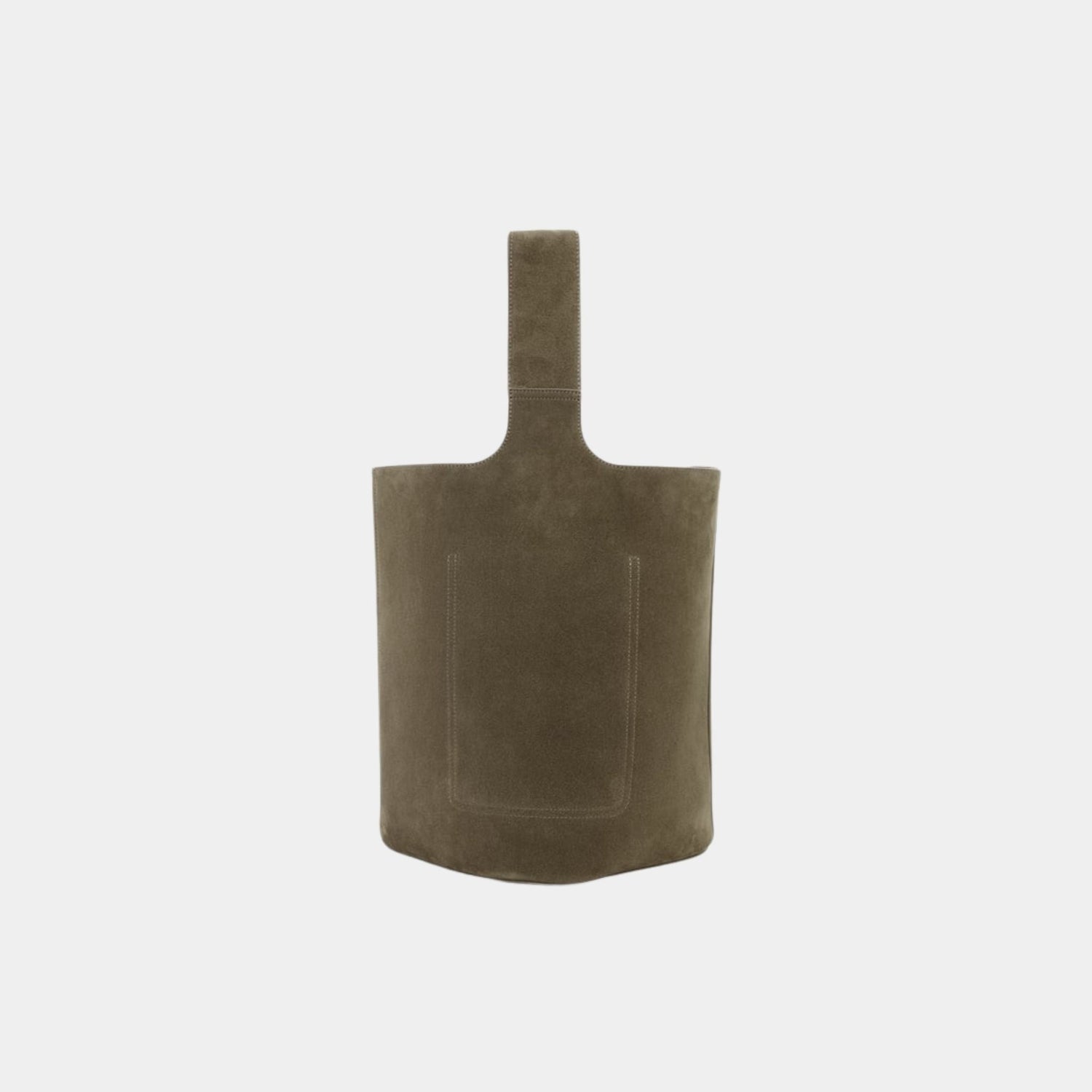 Large Pebble Bucket Bag In Suede Calfskin