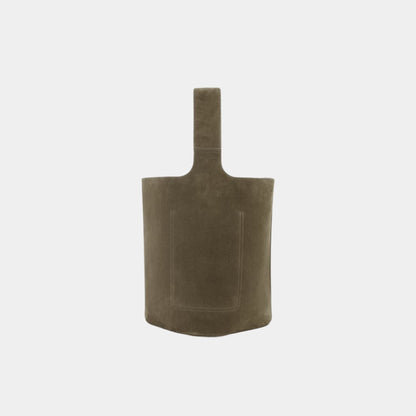 Large Pebble Bucket Bag In Suede Calfskin