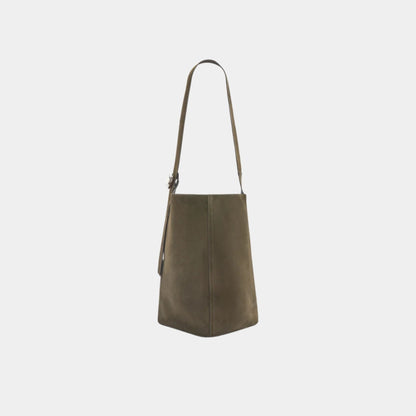 Large Pebble Bucket Bag In Suede Calfskin