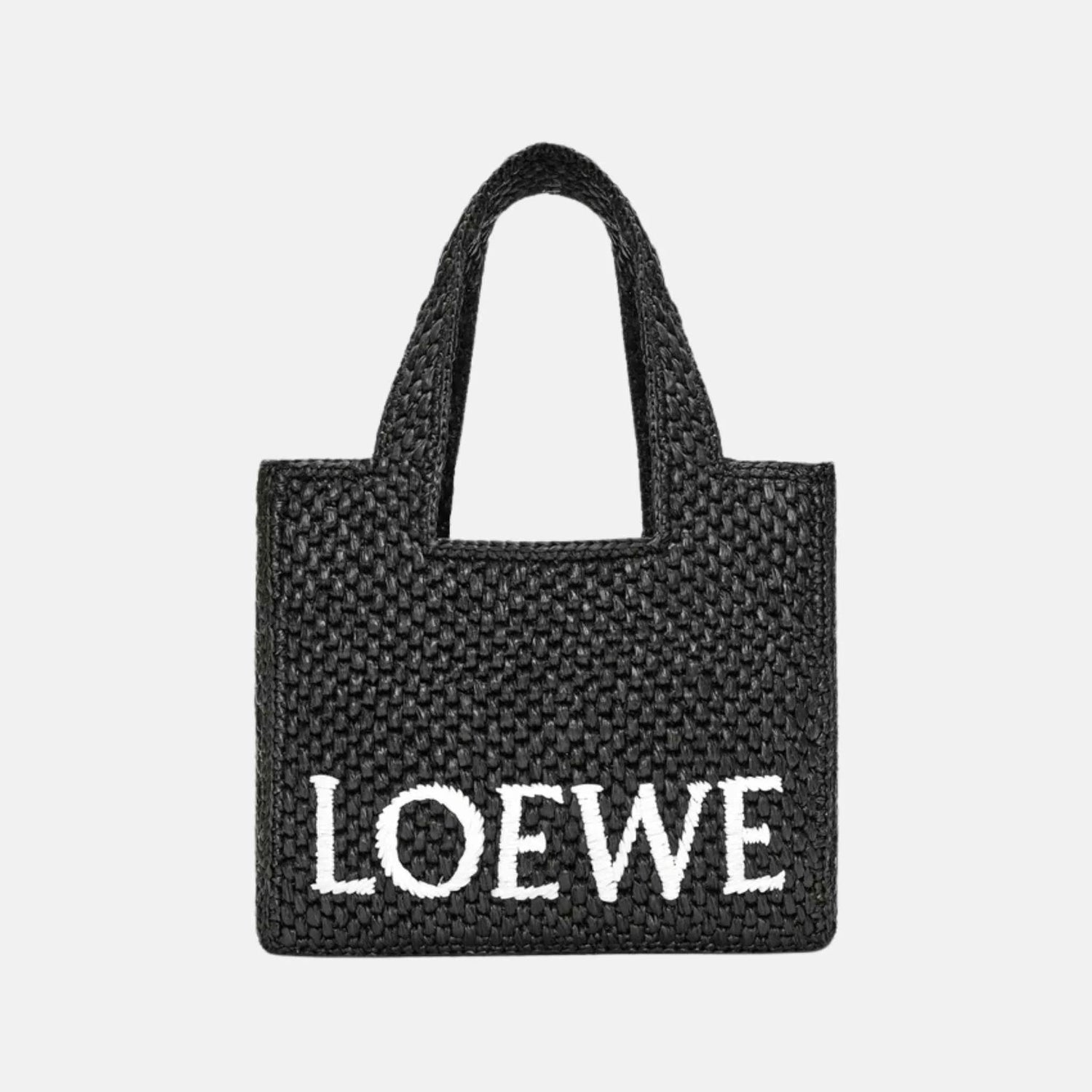 Medium Font Tote in Raffia