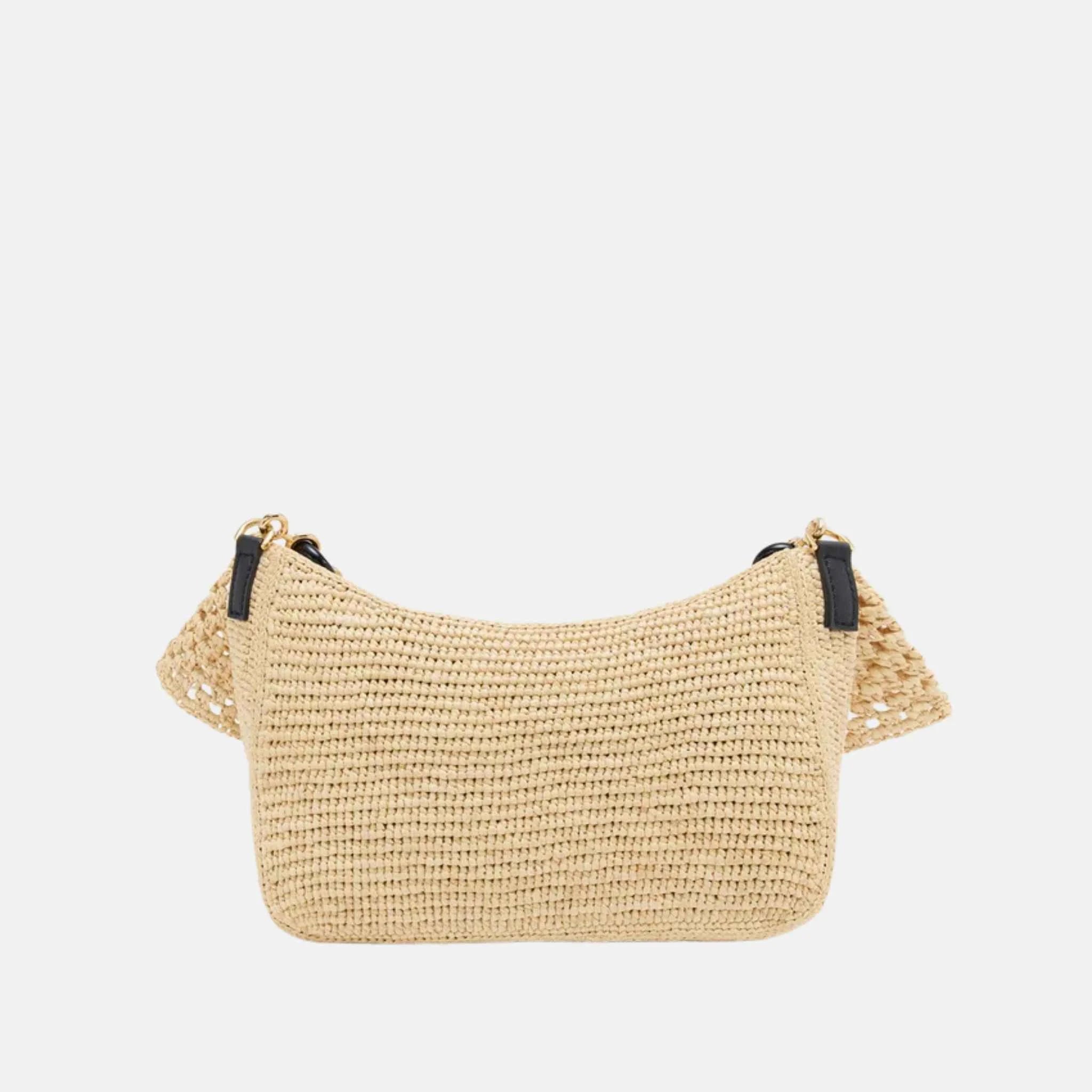 Medium Ola Bag in Raffia and Calfskin