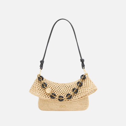 Medium Ola Bag in Raffia and Calfskin