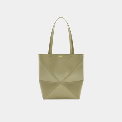 Medium Puzzle Fold Tote In Shiny Calfskin