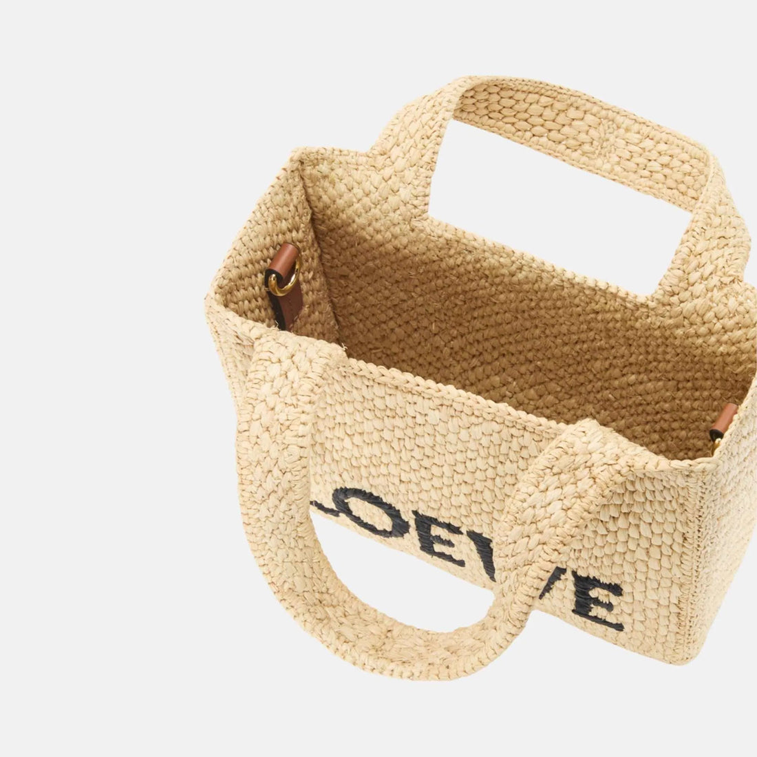 Mini Font Tote in Natural Raffia