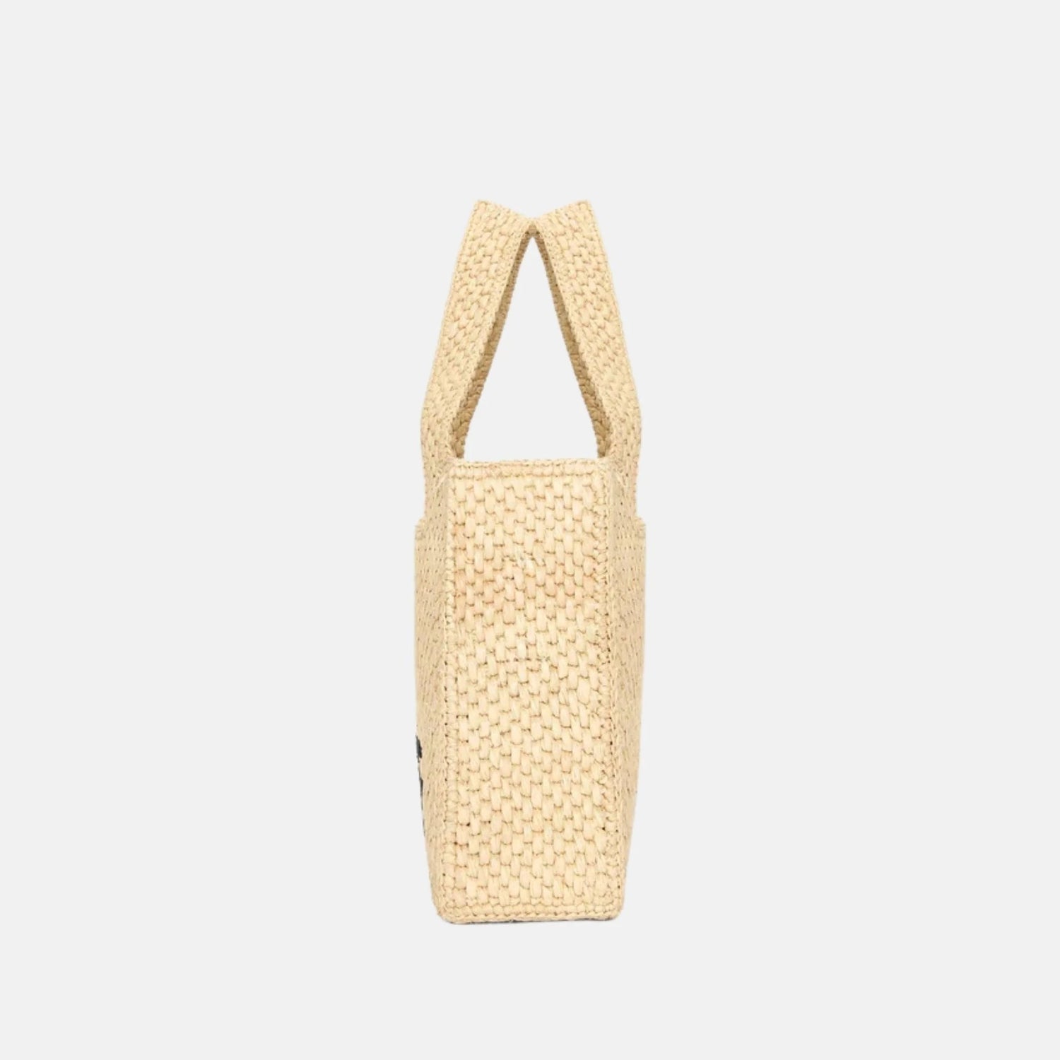 Mini Font Tote in Natural Raffia