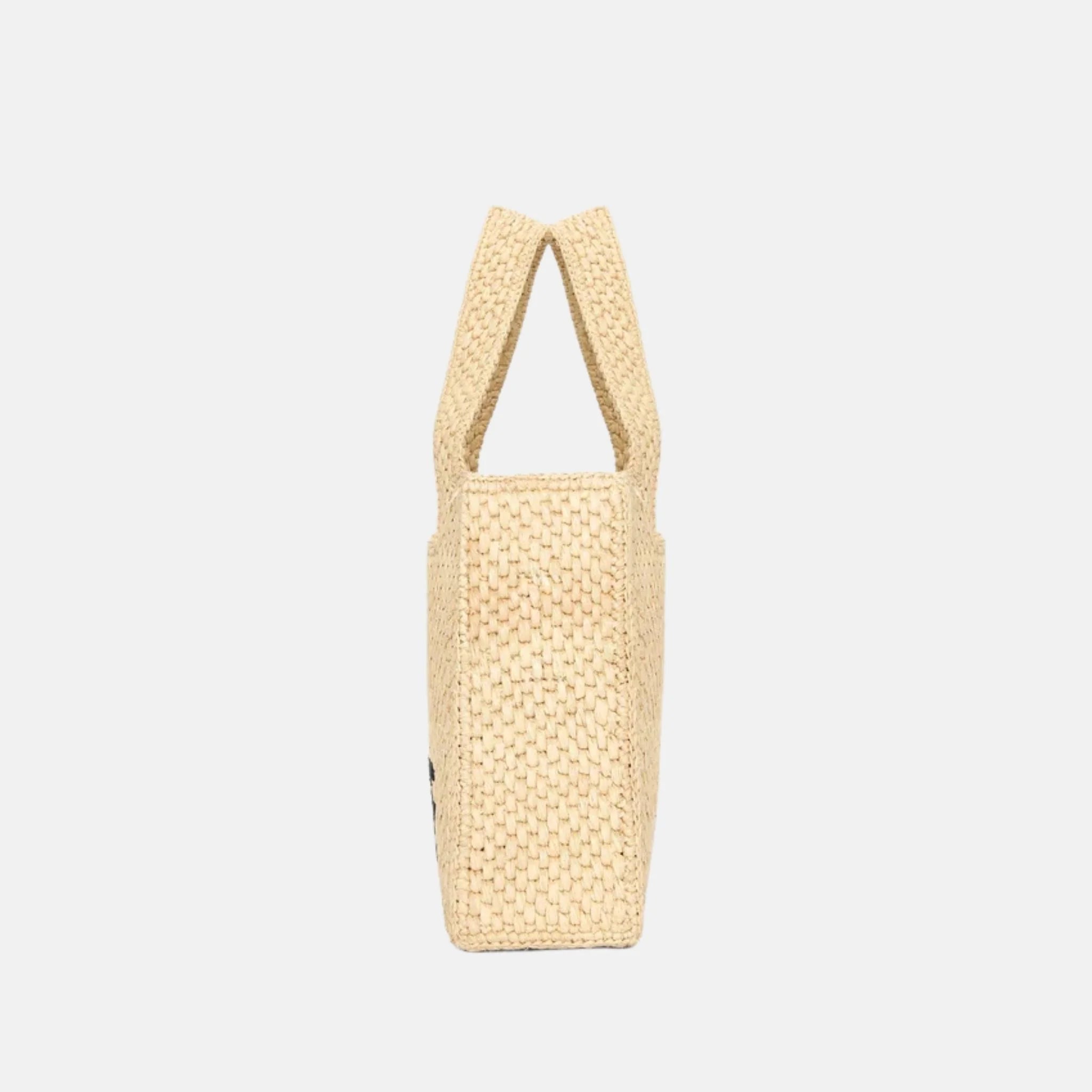 Mini Font Tote in Natural Raffia