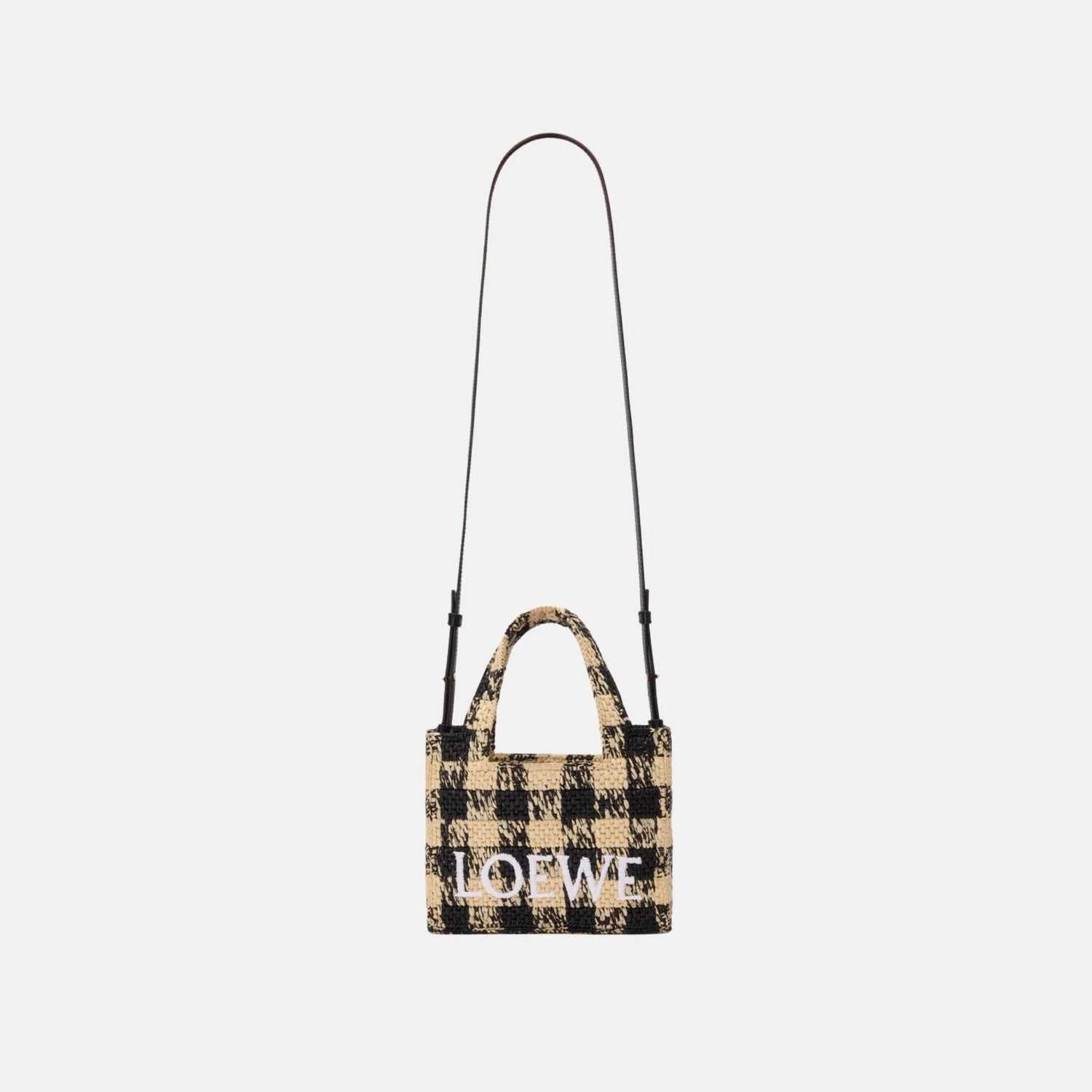 Mini Font Tote in Raffia