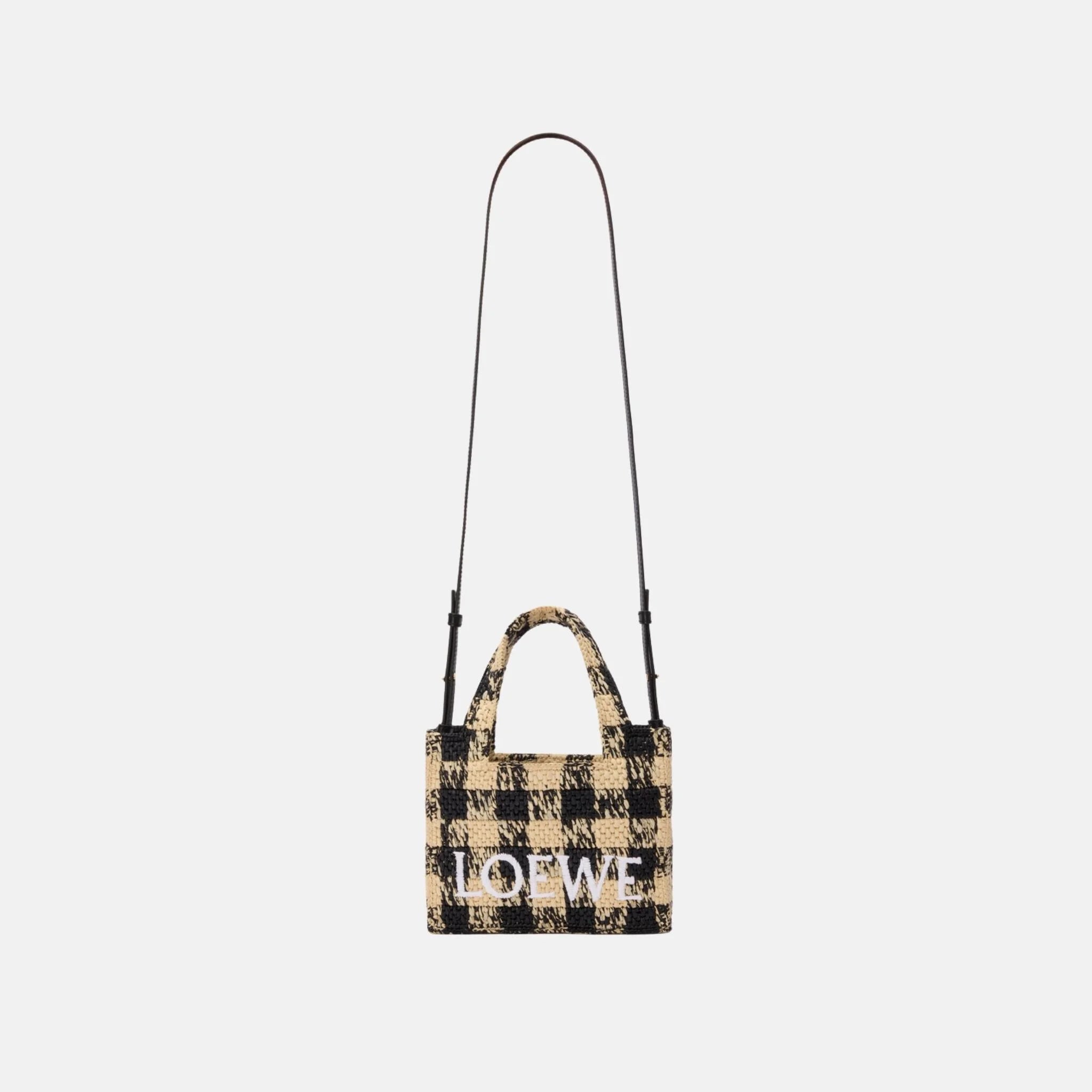 Mini Font Tote in Raffia