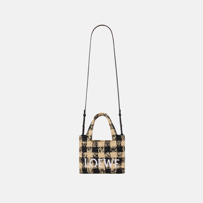 Mini Font Tote in Raffia
