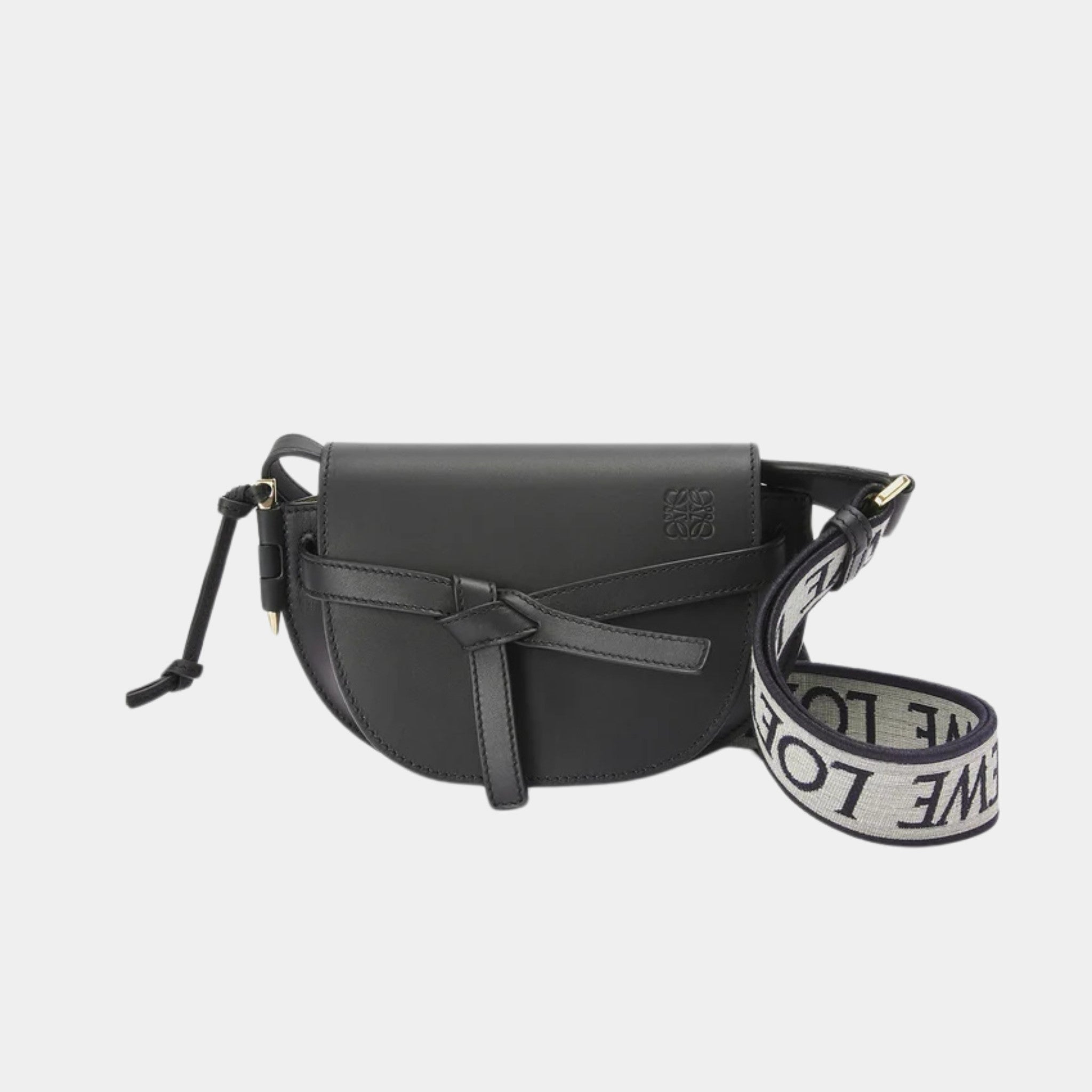 Mini Gate Dual Bag Soft Calf Leather and Jacquard