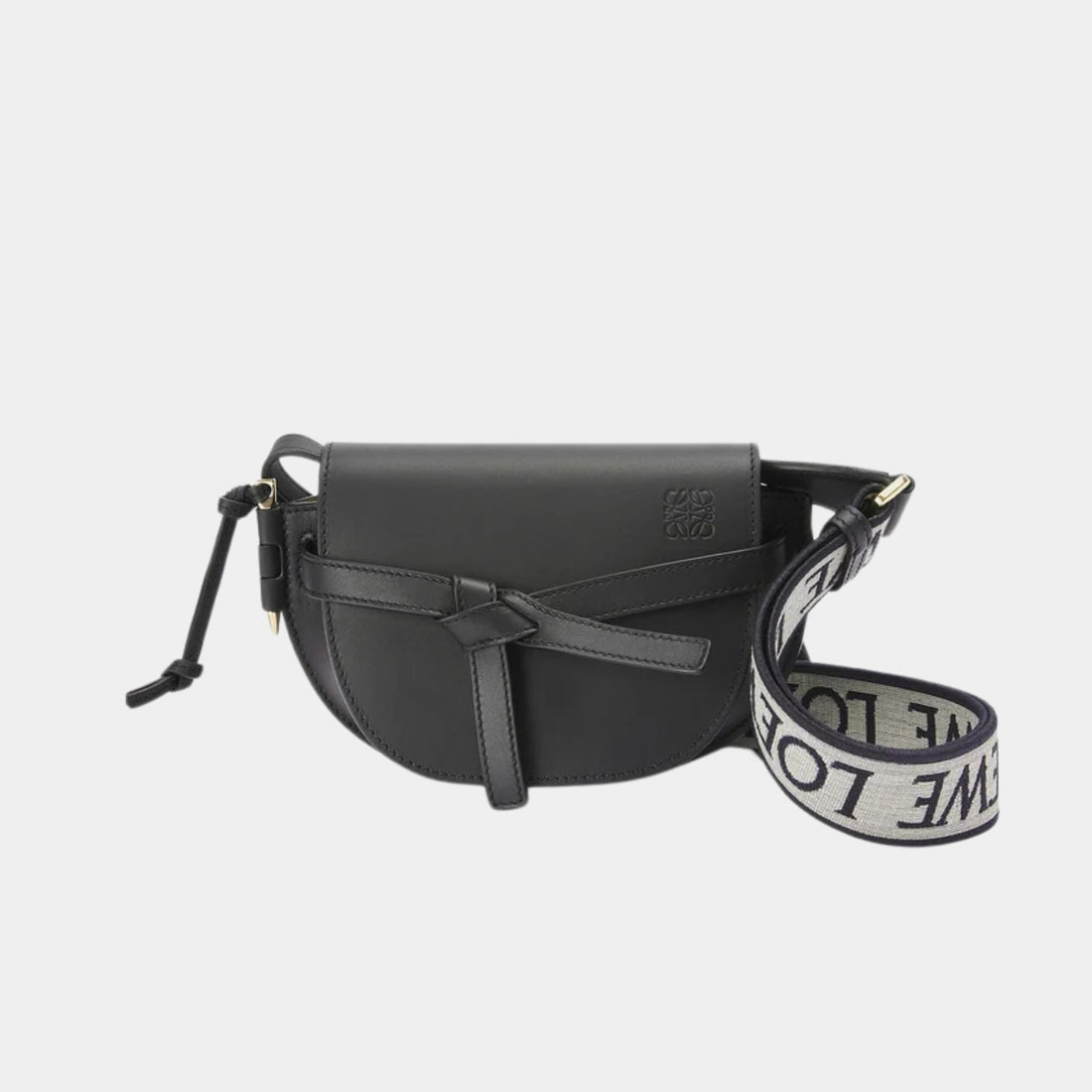 Mini Gate Dual Bag Soft Calf Leather and Jacquard