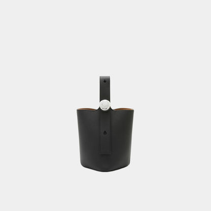Mini Pebble Bucket Bag In Soft Grained Calfskin