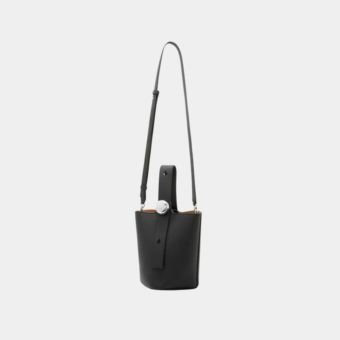 Mini Pebble Bucket Bag In Soft Grained Calfskin