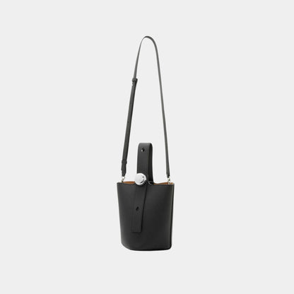 Mini Pebble Bucket Bag In Soft Grained Calfskin