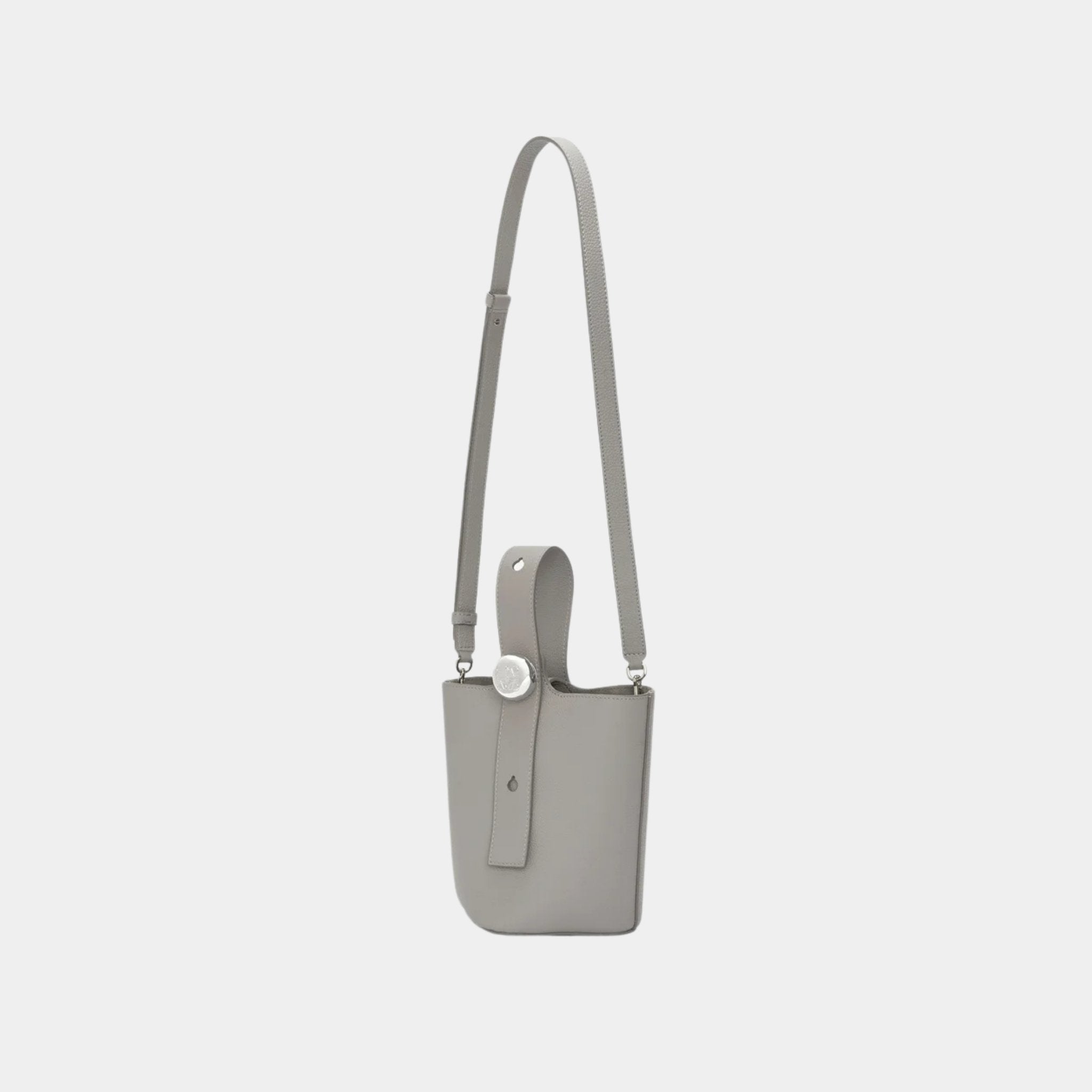 Mini Pebble Bucket Bag In Soft Grained Calfskin
