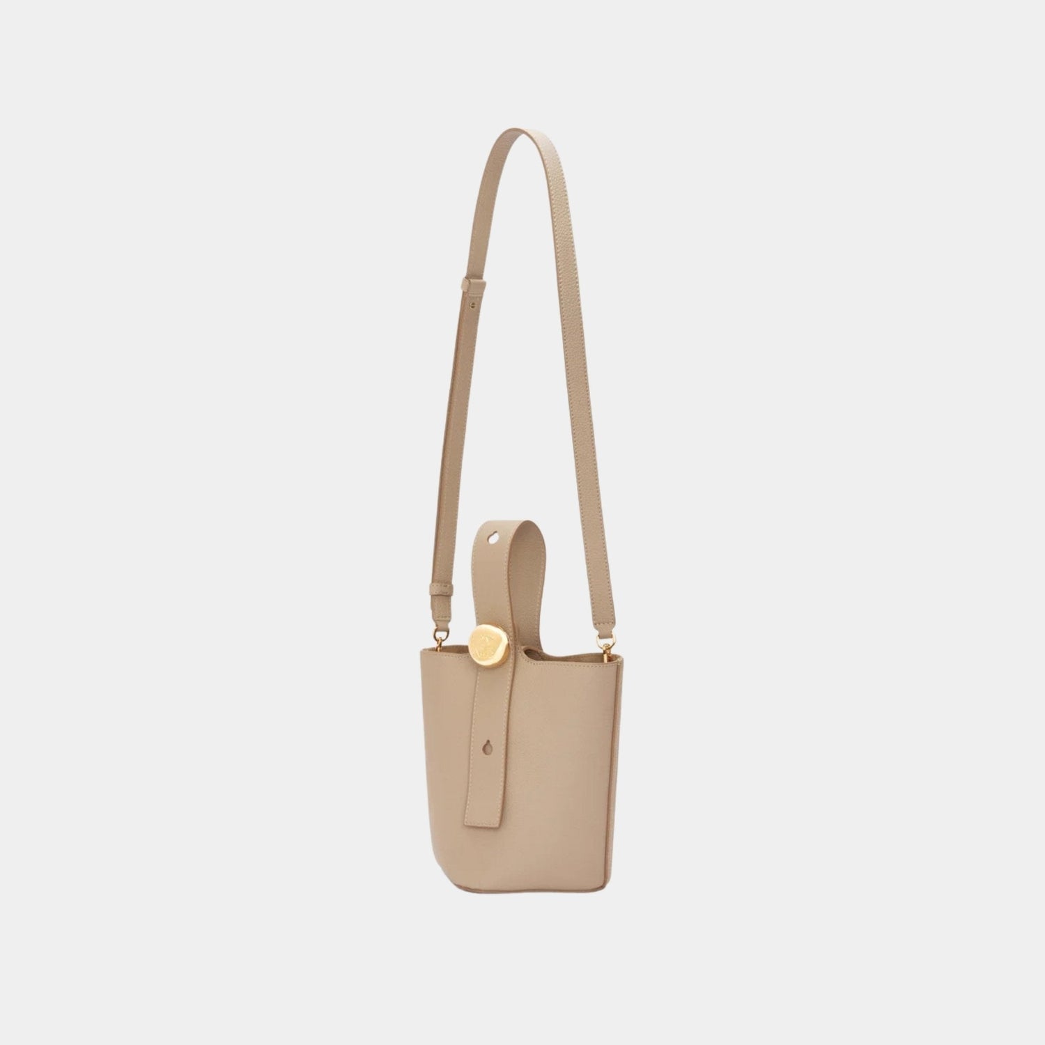 Mini Pebble Bucket Bag In Soft Grained Calfskin