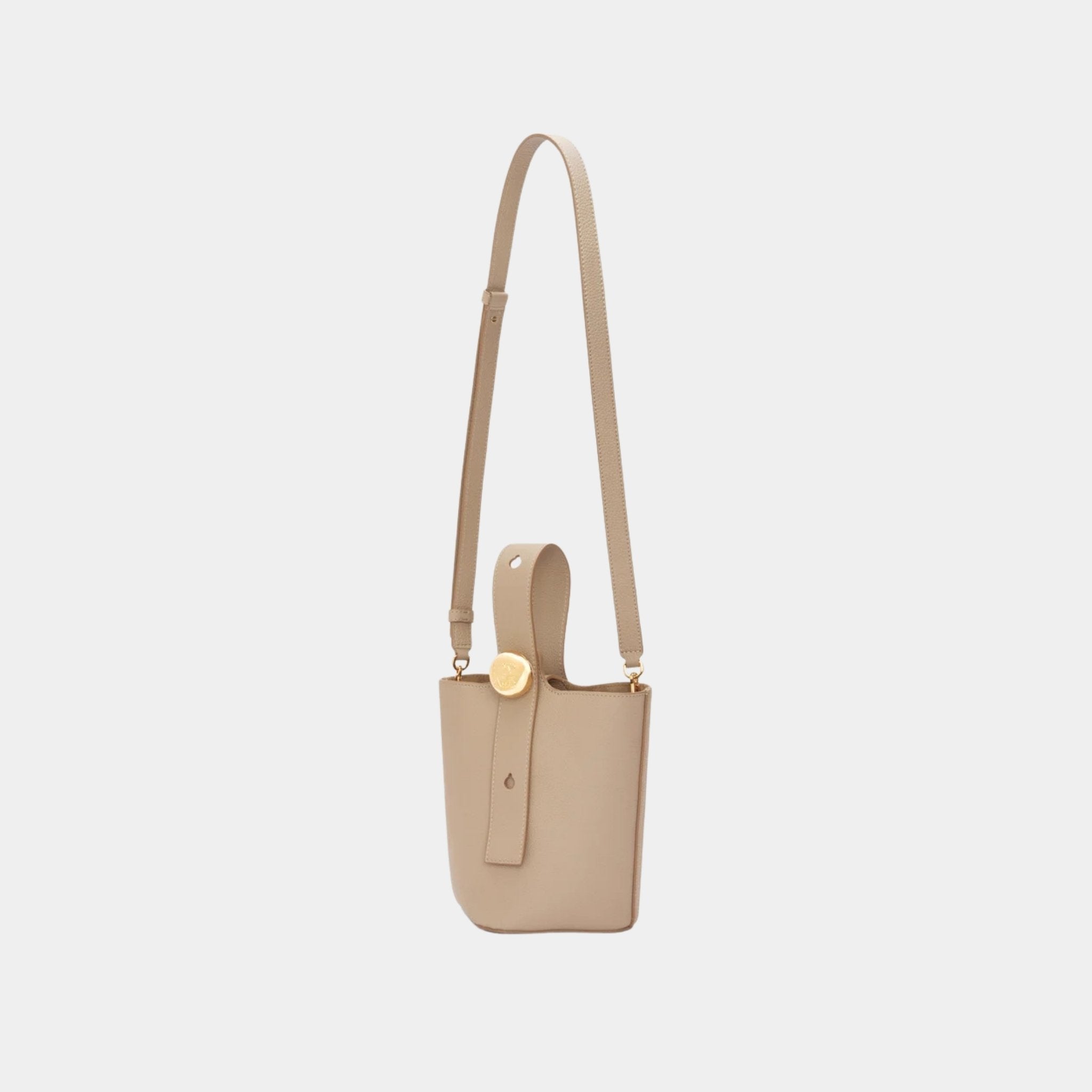 Mini Pebble Bucket Bag In Soft Grained Calfskin