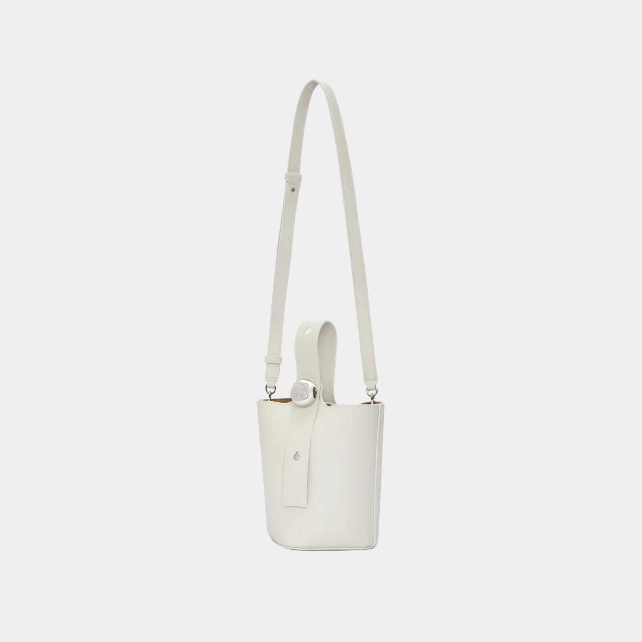Mini Pebble Bucket Bag In Soft Grained Calfskin