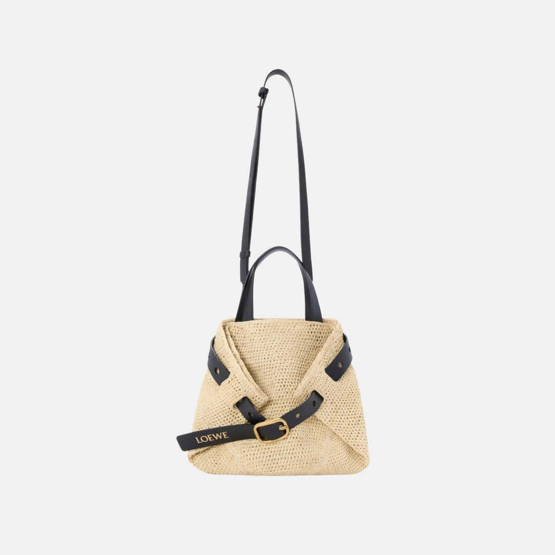 Mini Punch Hole Shopper in Raffia