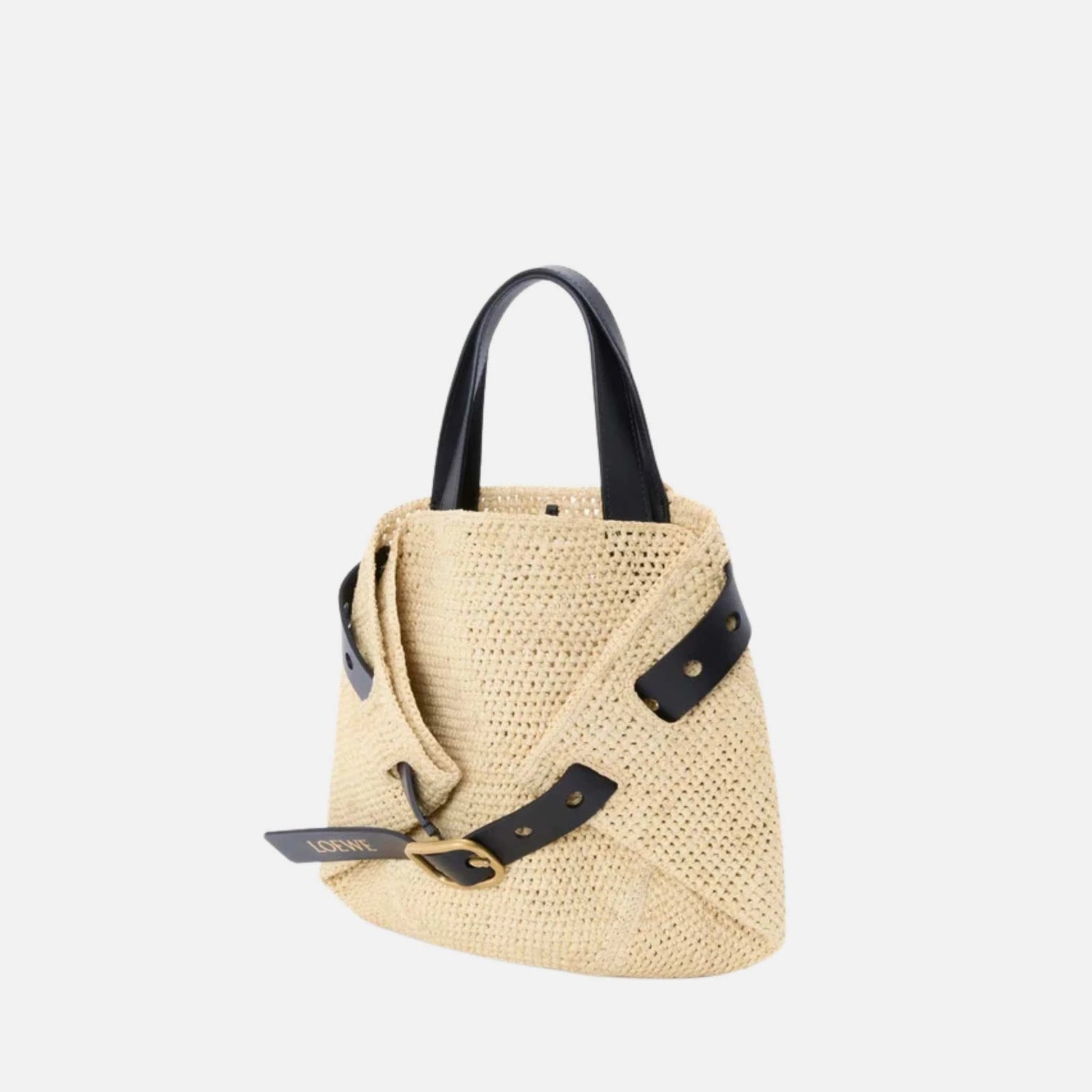 Mini Punch Hole Shopper in Raffia