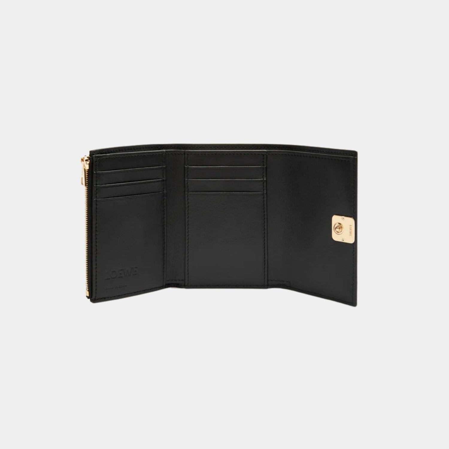 Puffer Anagram Small Vertical Wallet In Shiny Nappa Calfskin