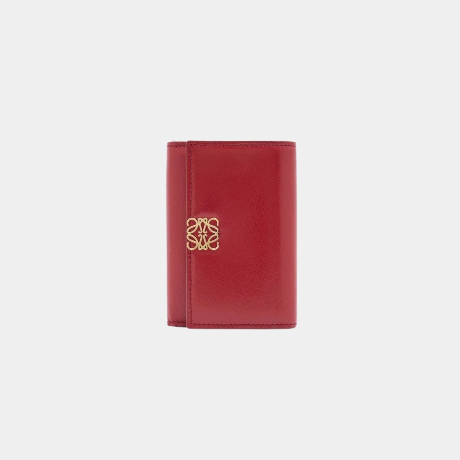 Puffer Anagram Small Vertical Wallet In Shiny Nappa Calfskin