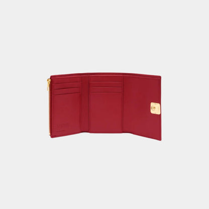Puffer Anagram Small Vertical Wallet In Shiny Nappa Calfskin