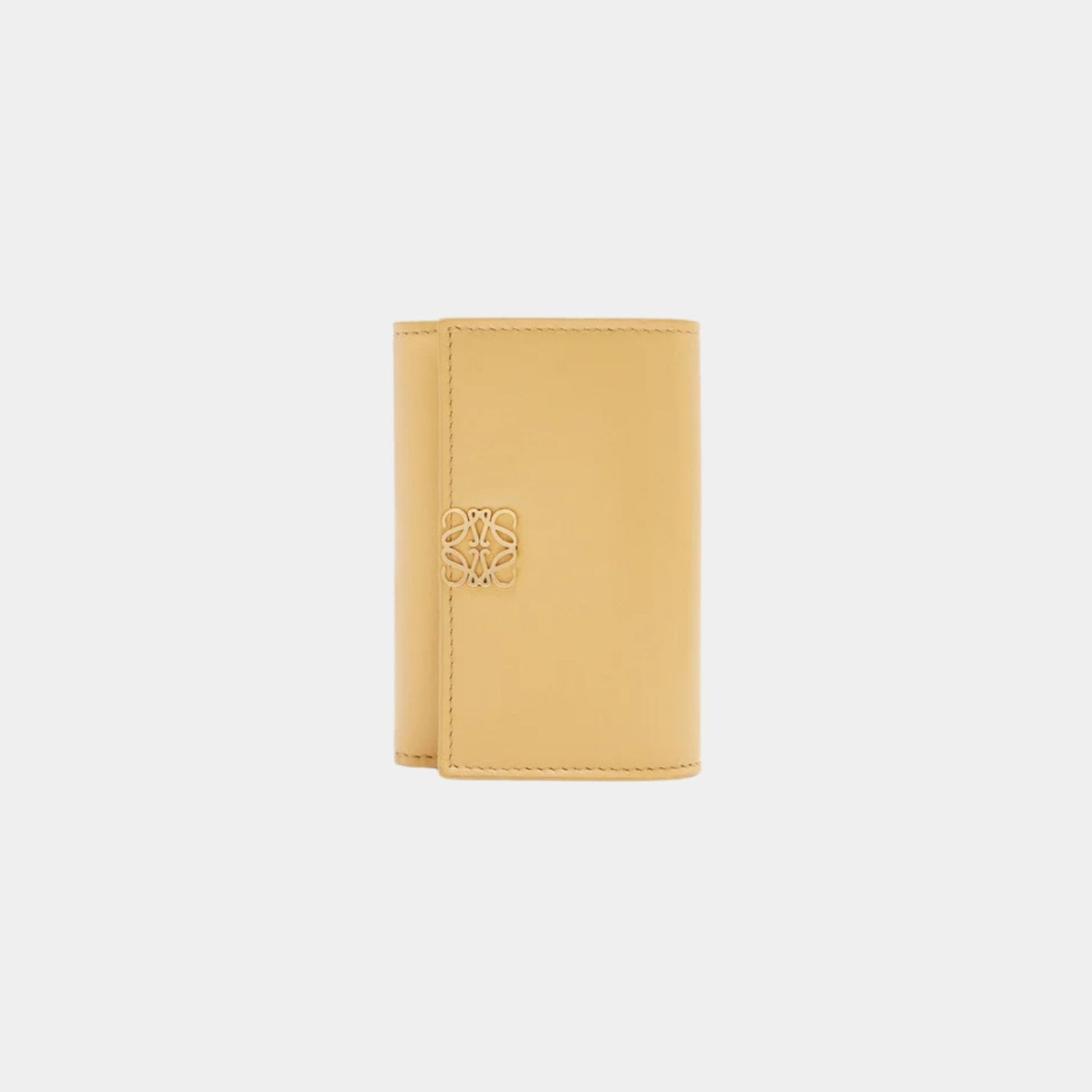 Puffer Anagram Small Vertical Wallet In Shiny Nappa Calfskin