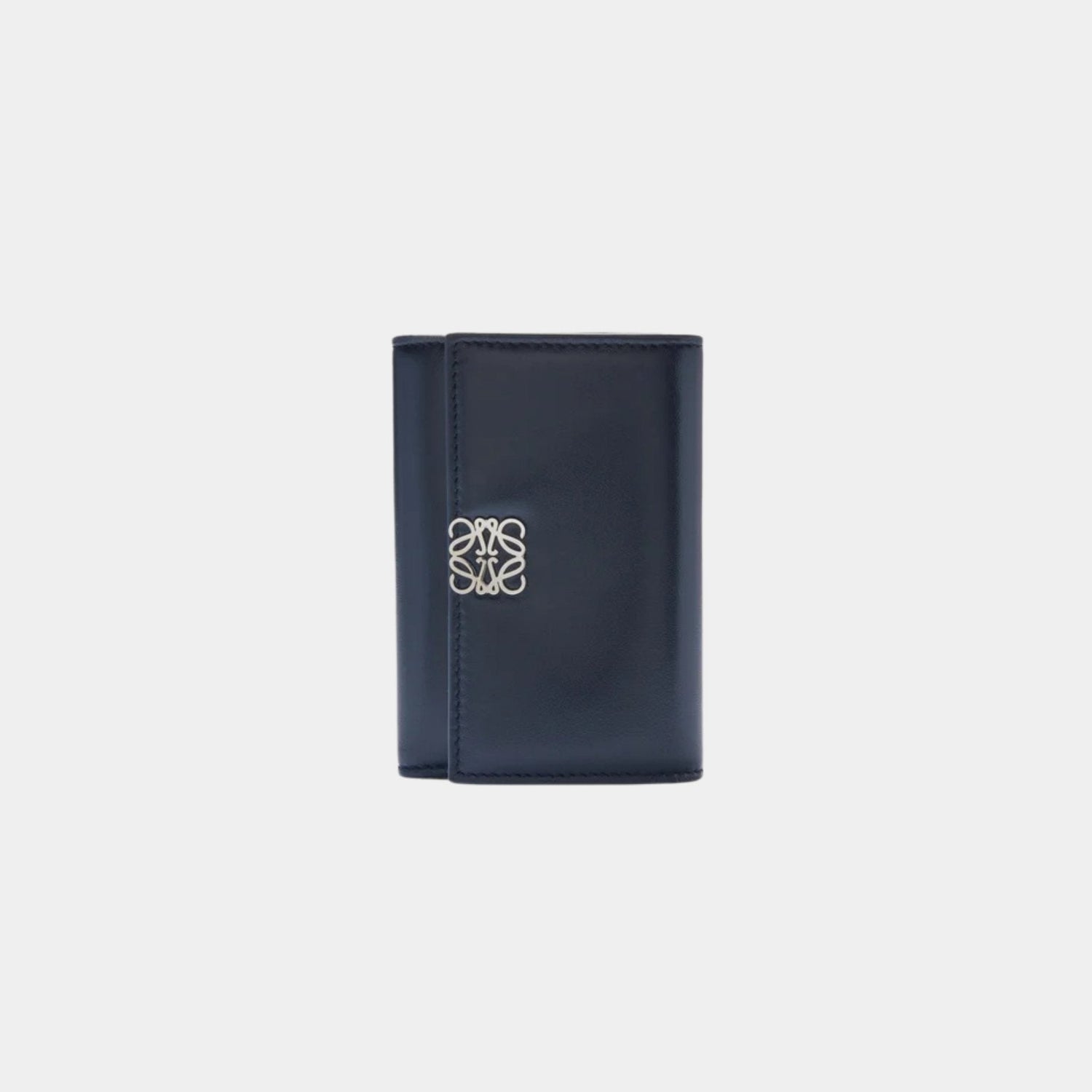 Puffer Anagram Small Vertical Wallet In Shiny Nappa Calfskin