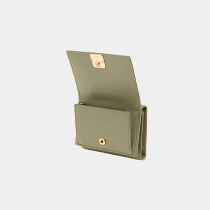 Puffer Anagram Trifold Wallet In Shiny Nappa Calfskin