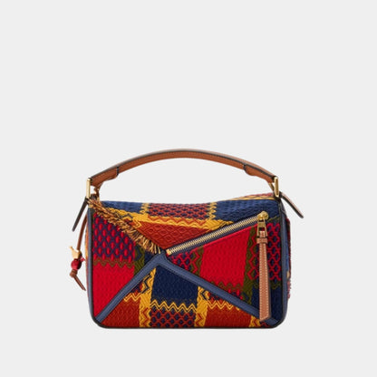 Puzzle 10 Tartan Re-edition Bag in Wool and Classic Calfskin