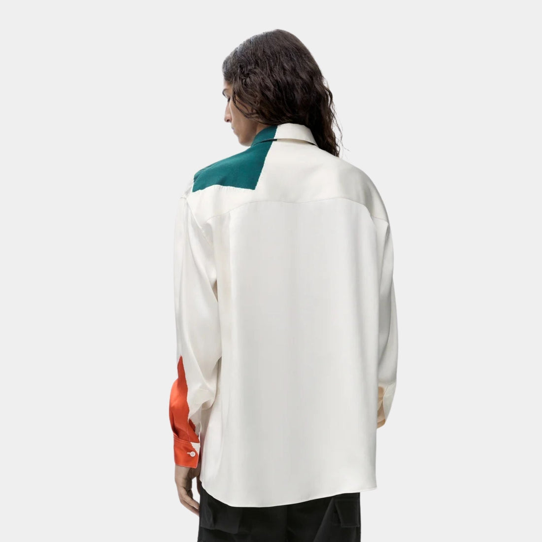 Shirt in Silk with Shibori Inspired Shapes Print