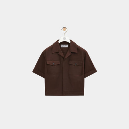 Short Sleeve Shirt in Lightweight Compact Cotton
