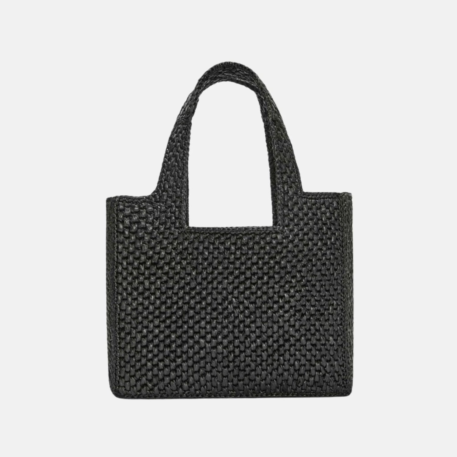 Small Font Tote in Handwoven Raffia