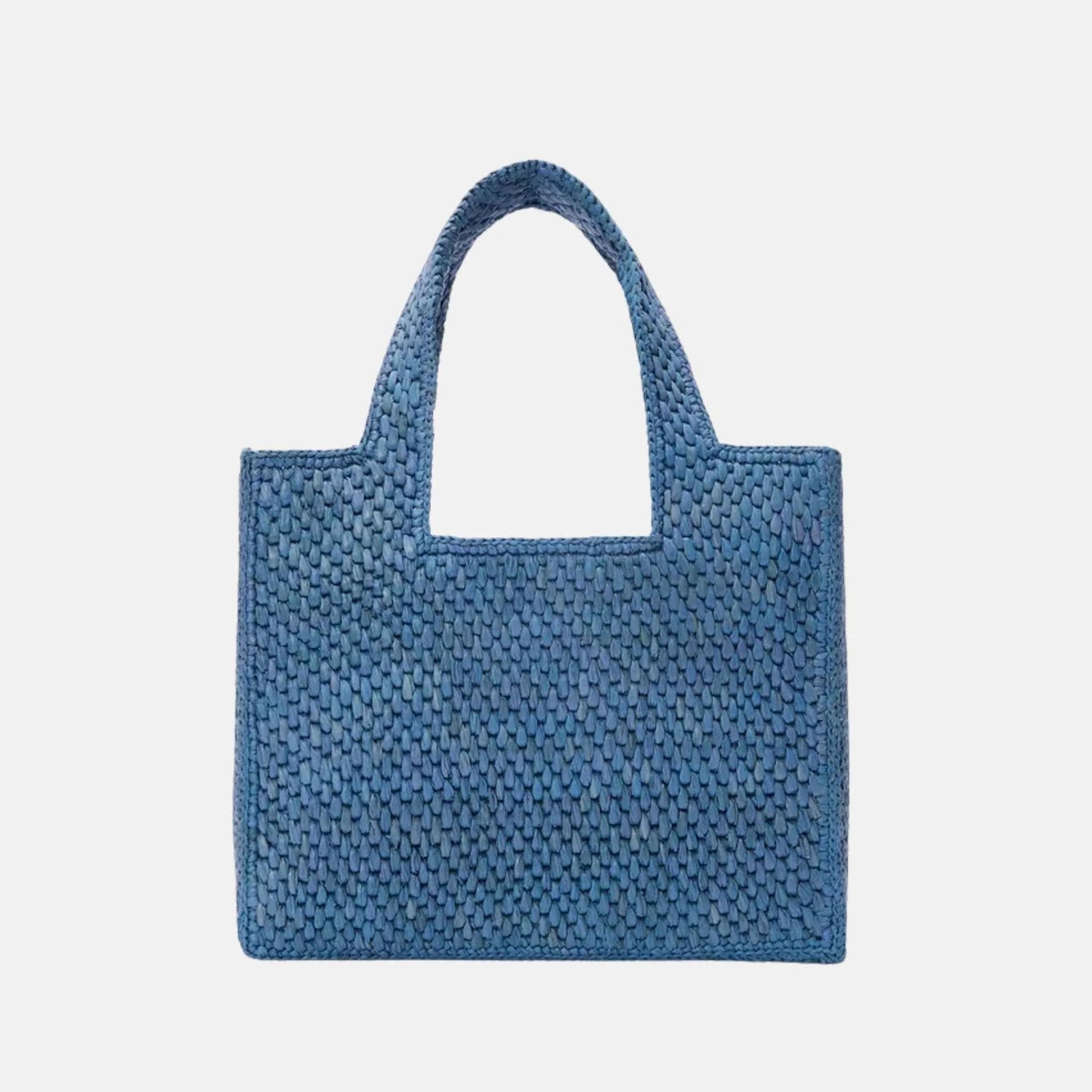 Small Font Tote in Handwoven Raffia
