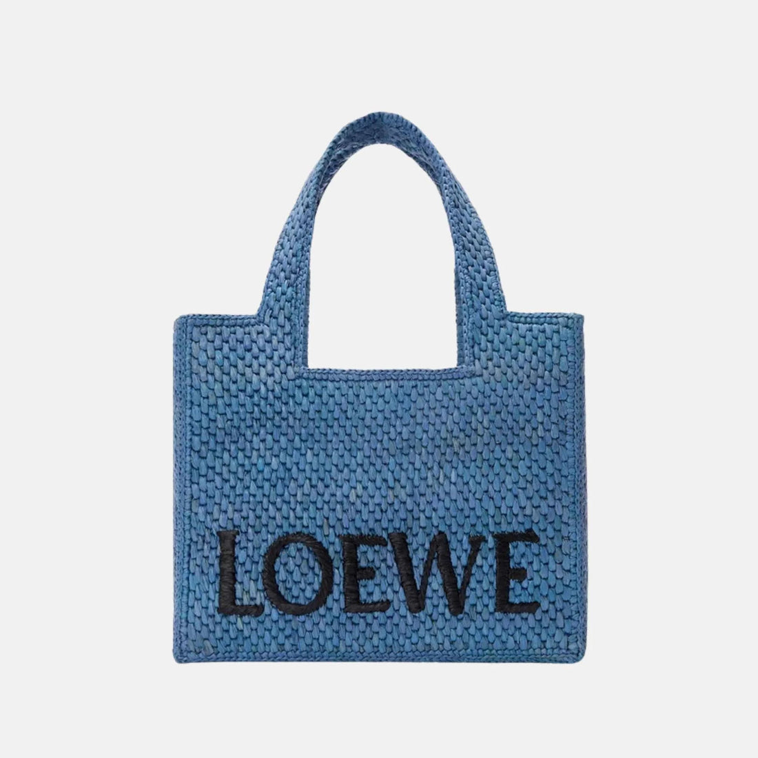 Small Font Tote in Handwoven Raffia