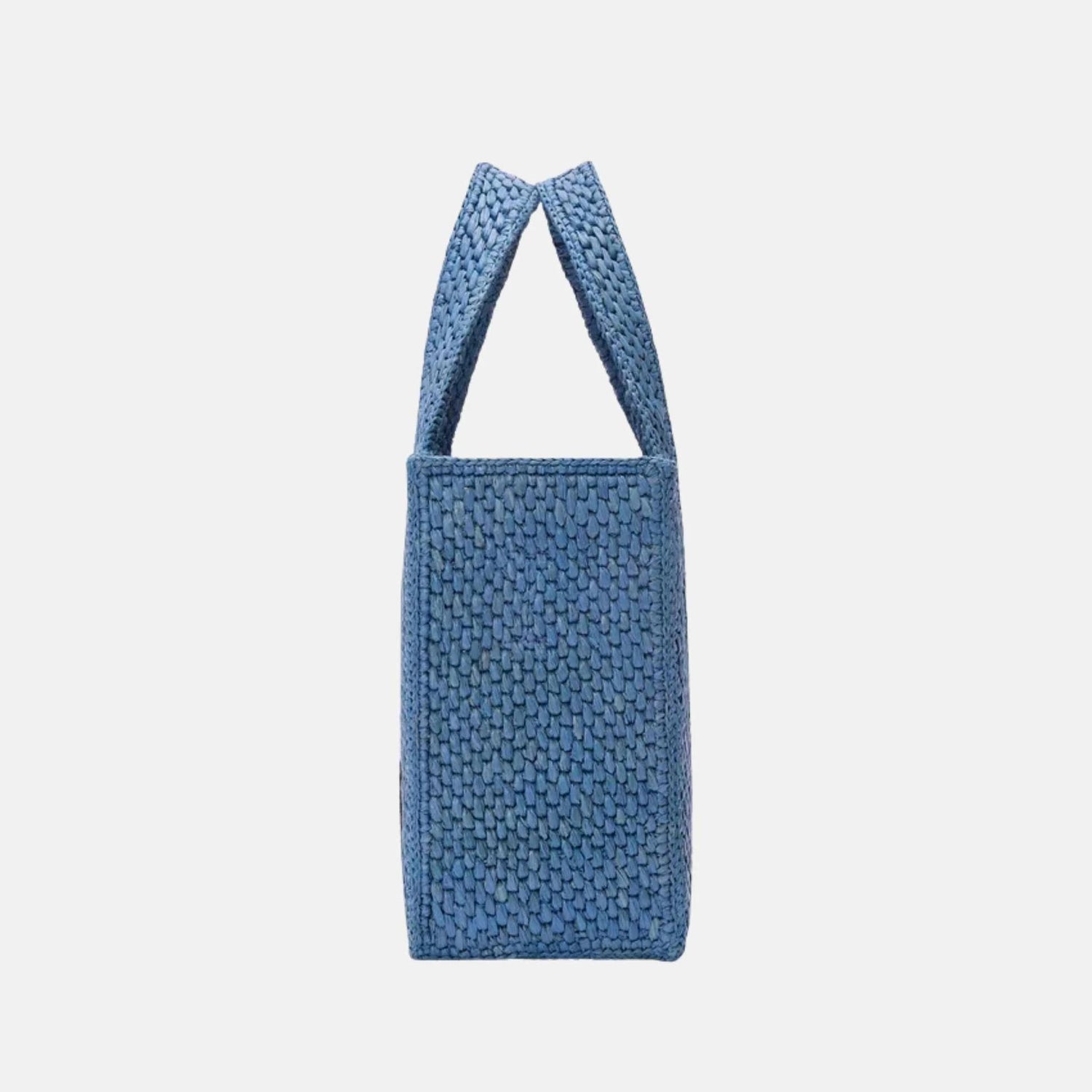 Small Font Tote in Handwoven Raffia