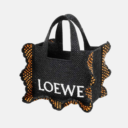 Small Font Tote in Raffia