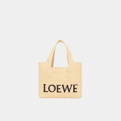 Small LOEWE Font Tote Made of Raffia