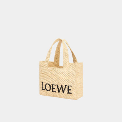 Small LOEWE Font Tote Made of Raffia