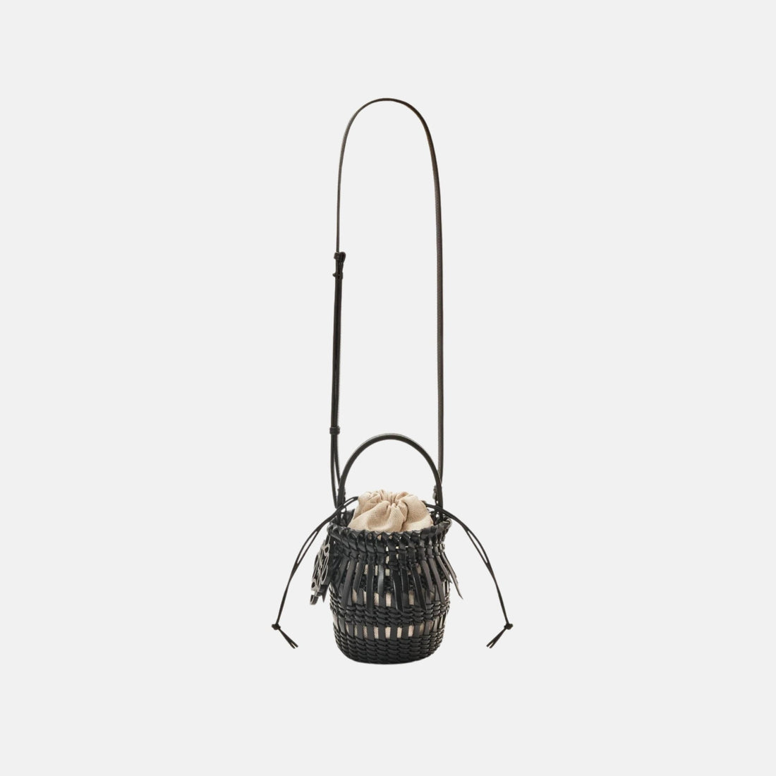 Small Fringe Bucket Bag in Calfskin