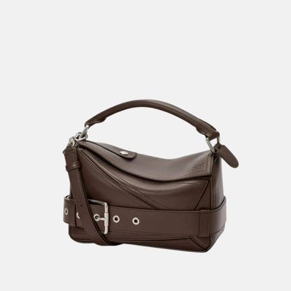 Small Puzzle Biker Bag in Shiny Calfskin