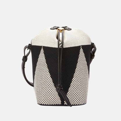 Small Treasure Bako Bucket in Canvas Jacquard and Calfskin