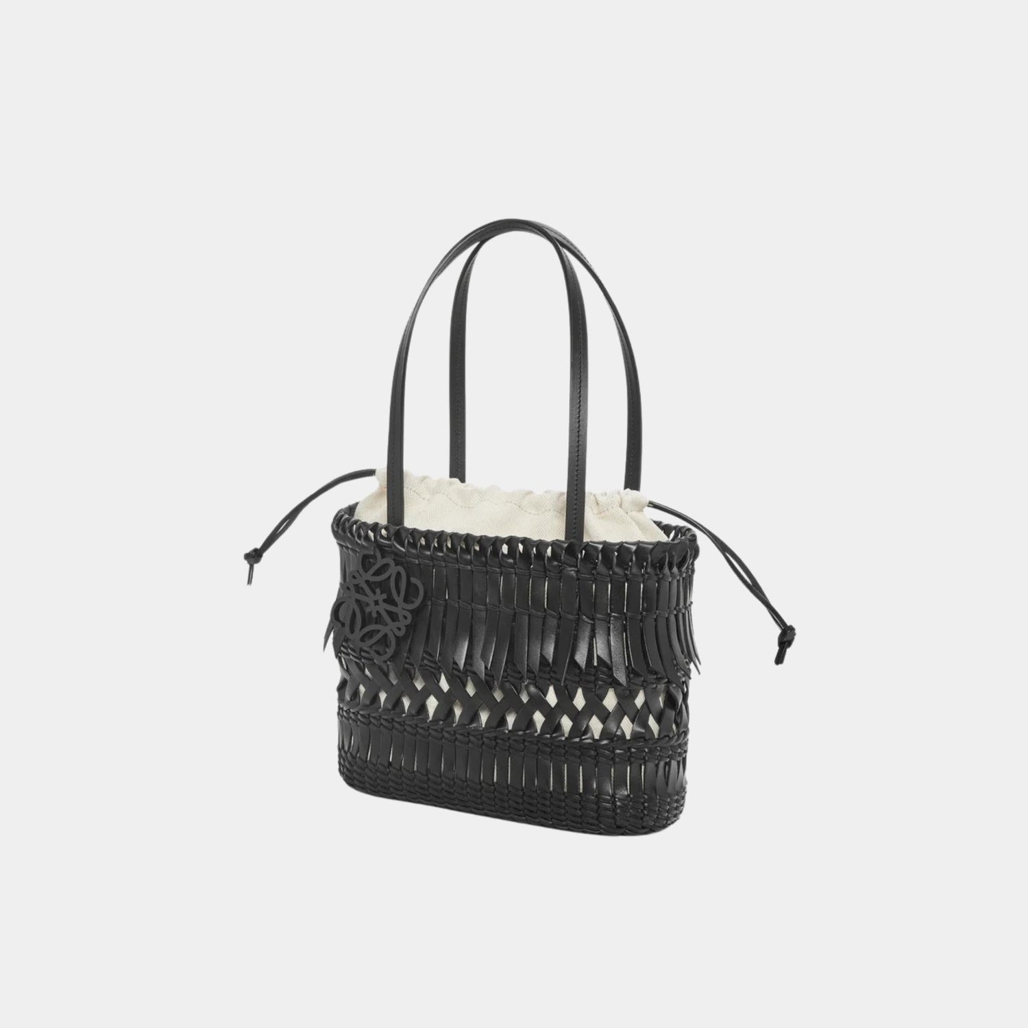 Square Basket with Calfskin Fringes