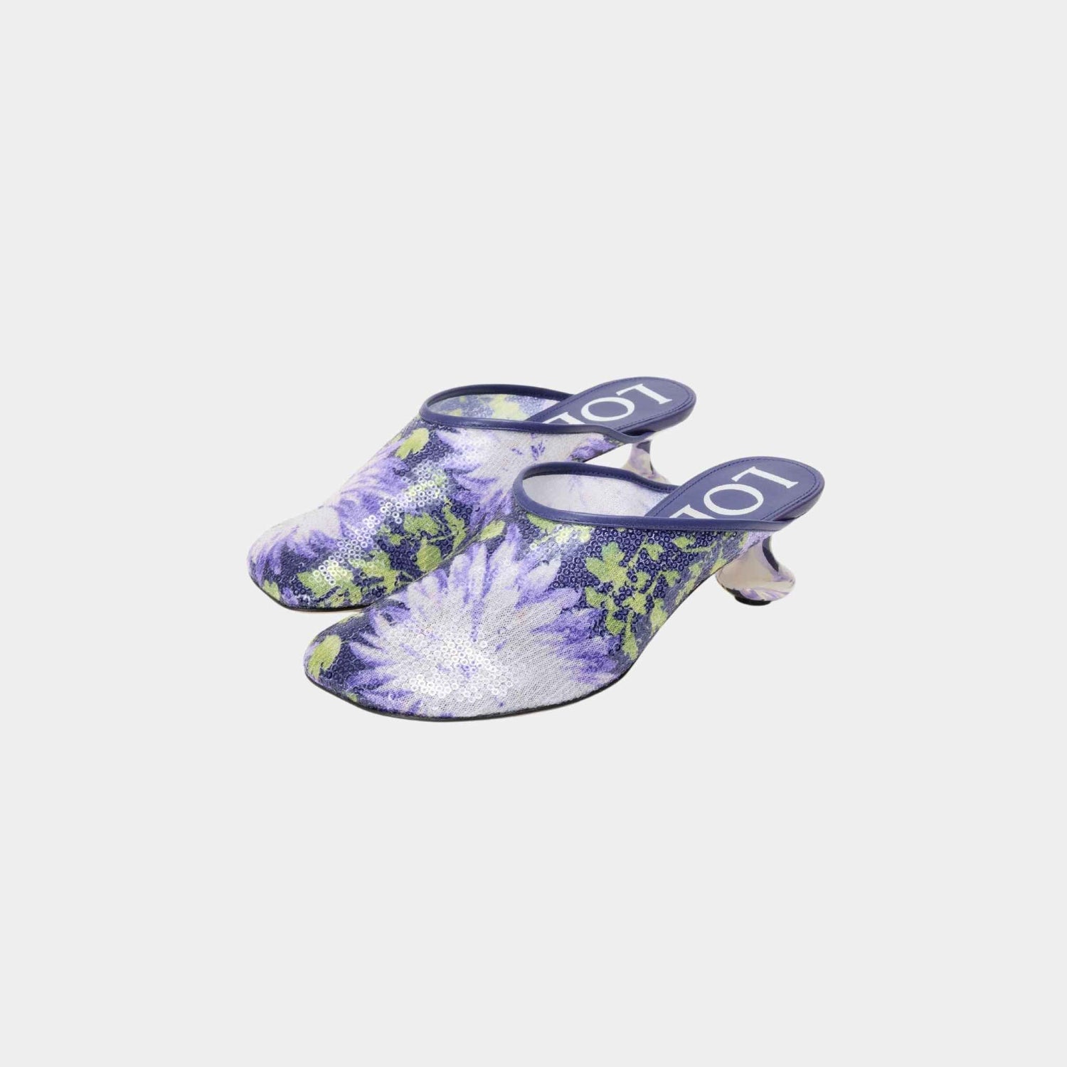 Toy Mule With Floral Print Sequins