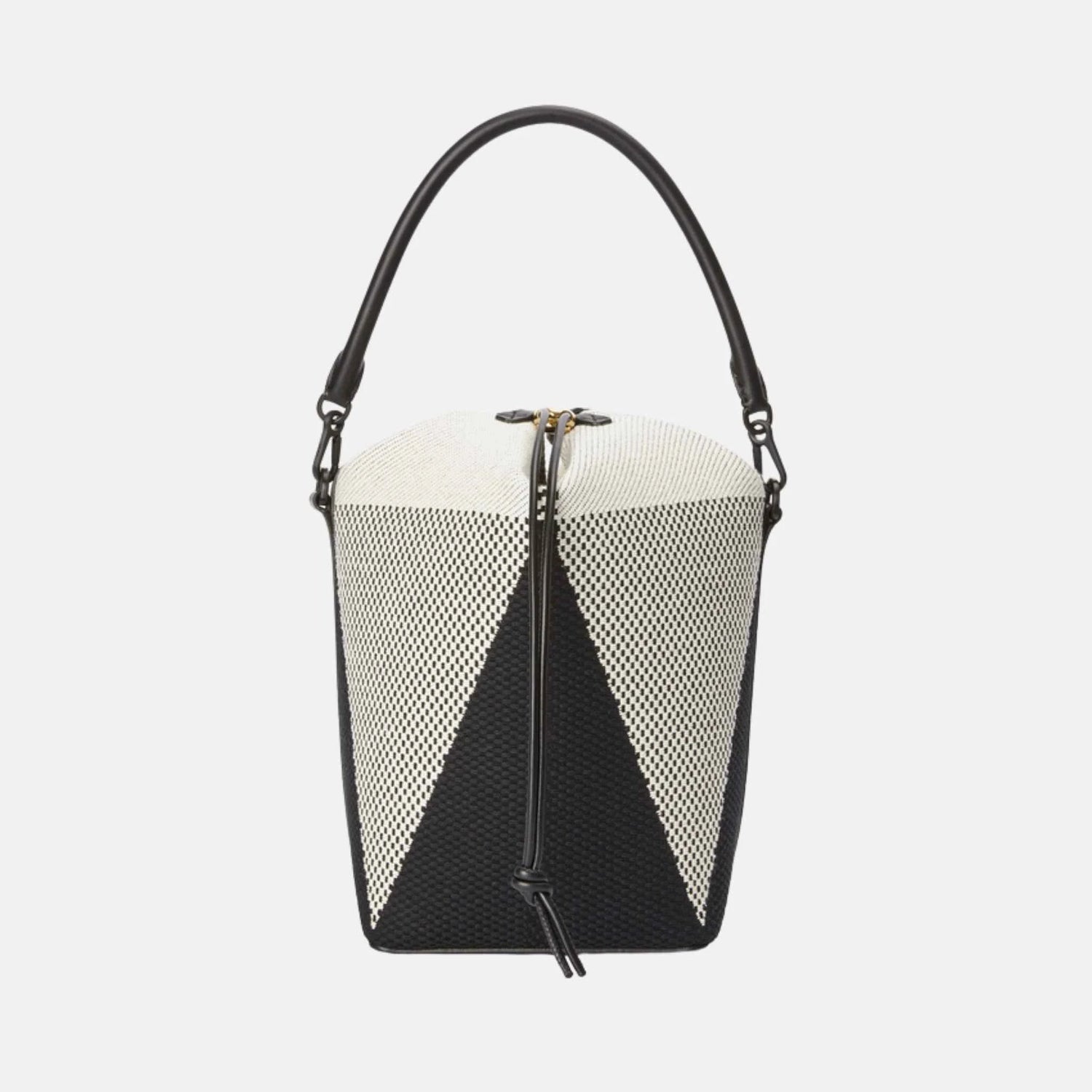 Treasure Bako Bucket in Canvas Jacquard and Calfskin