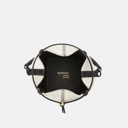 Treasure Bako Bucket in Canvas Jacquard and Calfskin