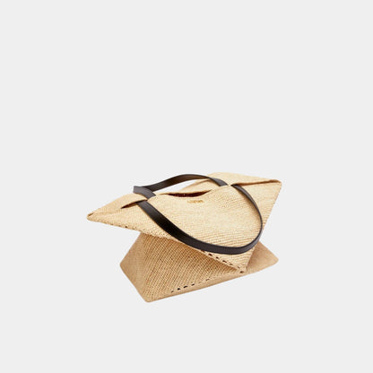 XL Puzzle Fold Tote Bag Made of Raffia