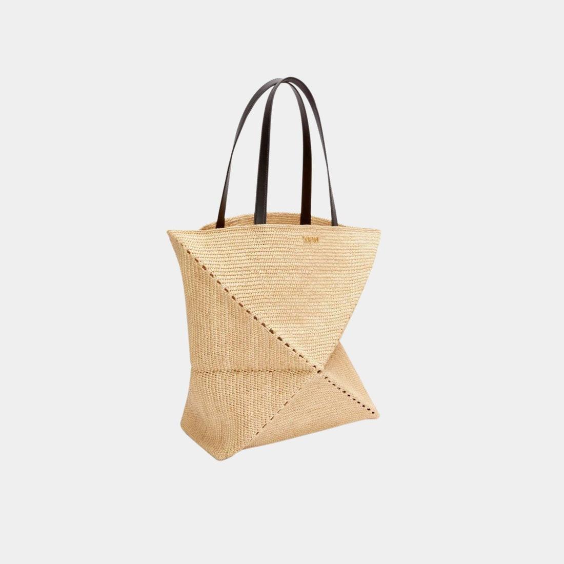 XL Puzzle Fold Tote Bag Made of Raffia