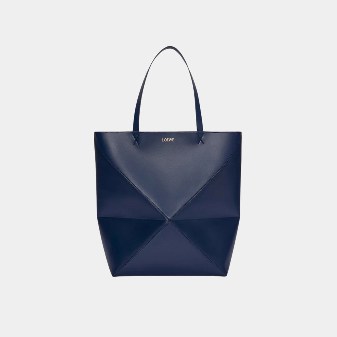 XL Puzzle Fold Tote Bag Shiny Calf Leather